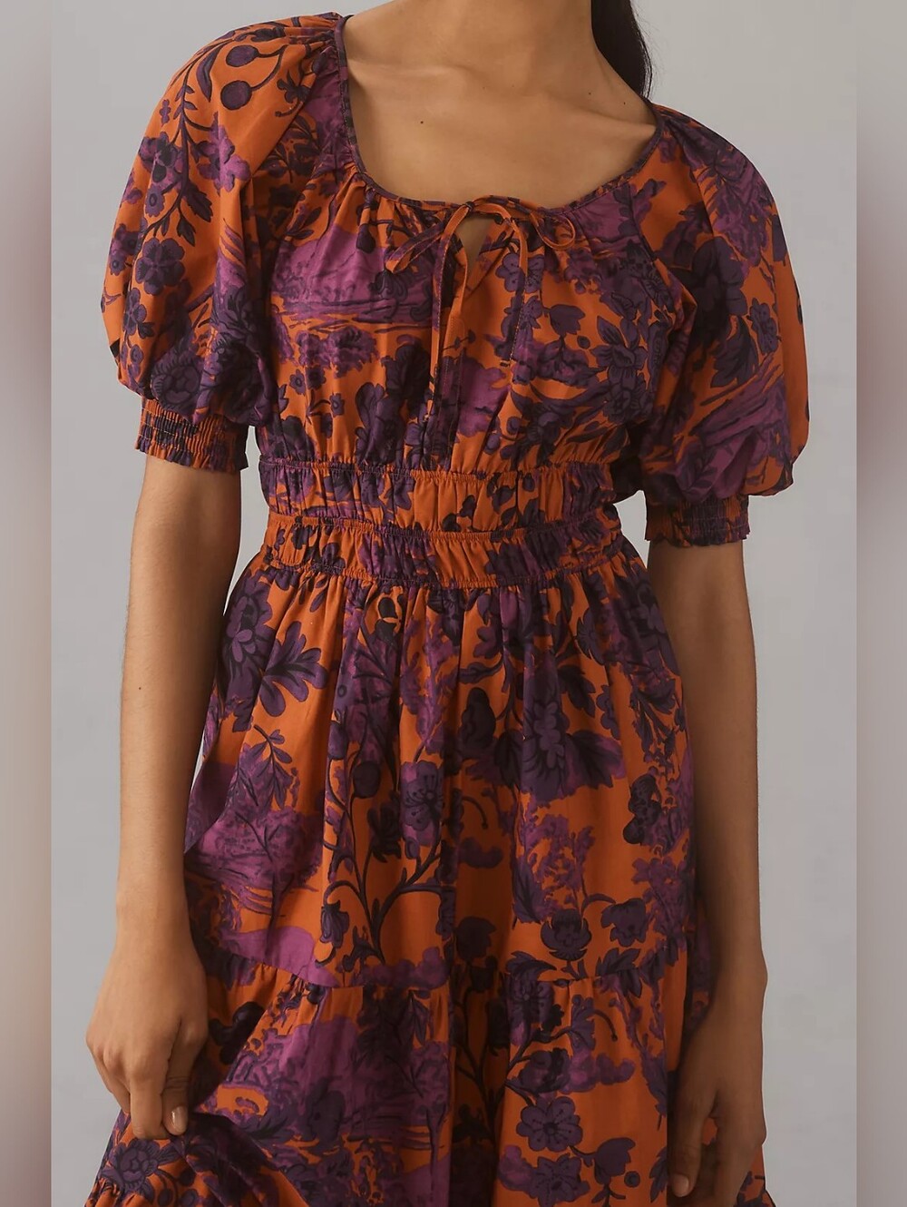 Anthropologie Somerset Puff-Sleeve Maxi Dress